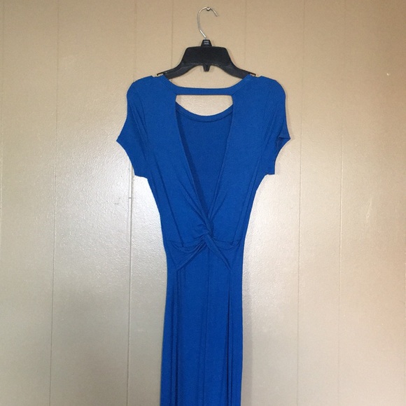 Blue Ribbed Maxi Dress - Picture 2 of 2